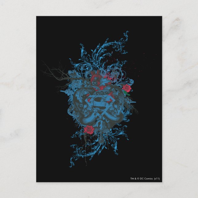 Postal Superman Stylized | Blue Heart Red Logo (Anverso)