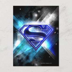 Postal Superman Stylized   Logo de Blue White Crystal