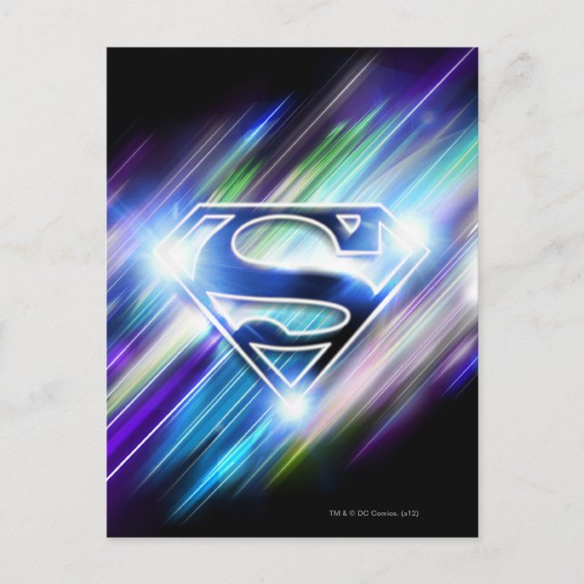 Postal Superman Stylized | Logo de Burst Azul brillante (Anverso)