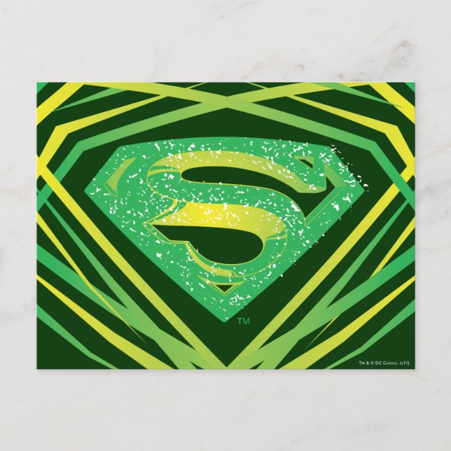 Postal Superman Stylized | Logo Decorativo Verde (Anverso)