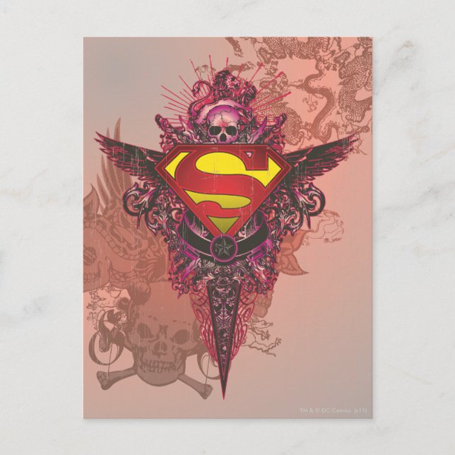 Postal Superman Stylized | Logotipo de diseño gráfico (Anverso)