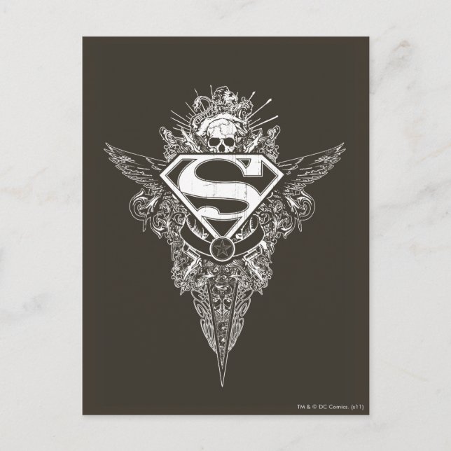 Postal Superman Stylized | Logotipo de estrella y cráneo (Anverso)