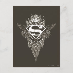 Postal Superman Stylized   Logotipo de estrella y cráneo
