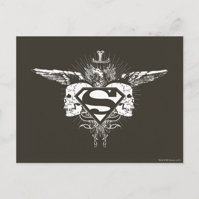 Postal Superman Stylized | Logotipo de los cráneos oscuro (Anverso)