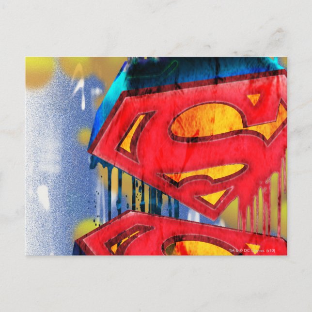 Postal Superman Stylized | Logotipo de pintura con aeroso (Anverso)
