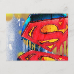 Postal Superman Stylized   Logotipo de pintura con aeroso