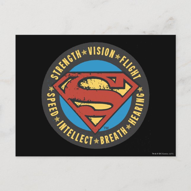Postal Superman Stylized | Logotipo de vuelo de visión de (Anverso)