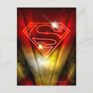 Postal Superman Stylized   Shiny Red Outline Logo