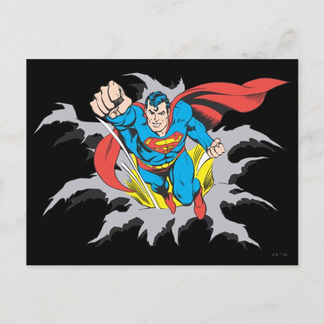 Postal Superman Tears Thru (Anverso)
