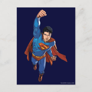 Postal Superman Volando hacia delante