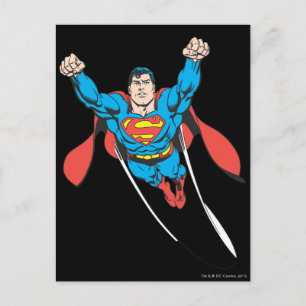 Postal Superman vuela hacia adelante