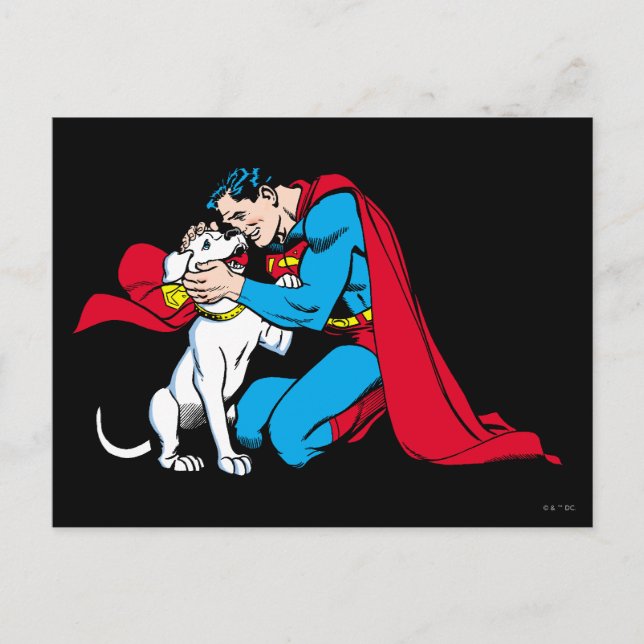 Postal Superman y Krypto (Anverso)