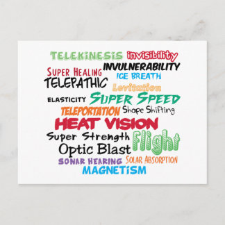 Postal Superpoderes del superhéroe