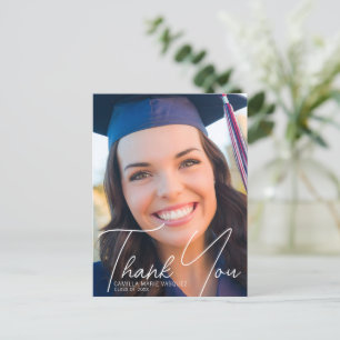 Postal Superposición de agradecimiento de foto de graduac