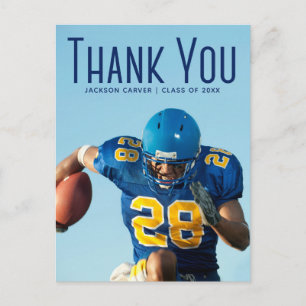 Postal Superposición de escritura azul graduado foto grac