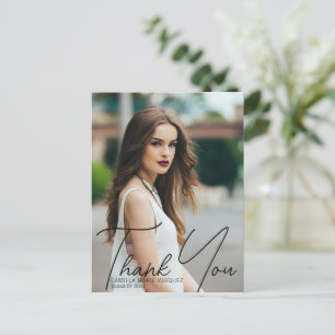 Postal Superposición de guión de agradecimiento de gradua