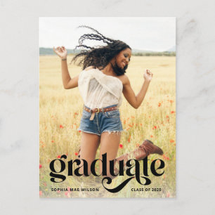 Postal Superposición de tipografía de moda Foto Graduació