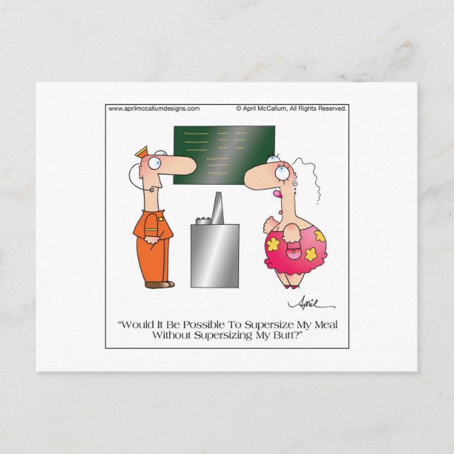 Postal SUPERSIZE ME Postcard por April McCallum (Anverso)