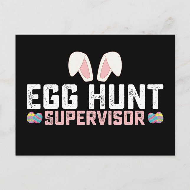 Postal Supervisor de Huevos Caza Divertido Conejo Conejo  (Anverso)