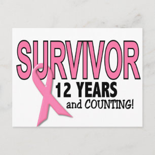 Postal SUPERVIVENCIA DE CÁNCER DE MAMA 12 Años Y Recuento