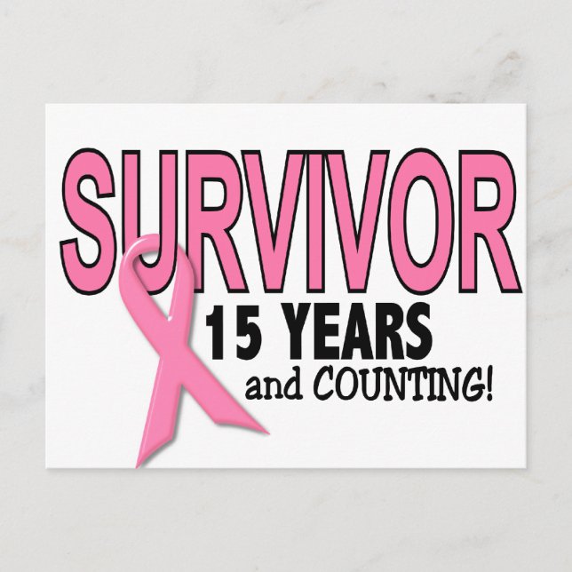 Postal SUPERVIVENCIA DE CÁNCER DE MAMA 15 Años Y Recuento (Anverso)