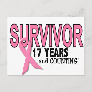 Postal SUPERVIVENCIA DE CÁNCER DE MAMA 17 Años Y Recuento
