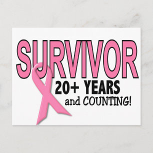 Postal SUPERVIVENCIA DE CÁNCER DE MAMA 20 Años Y Recuento