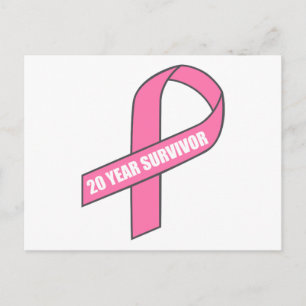 Postal Superviviente de 20 años (Cinta rosa de Cáncer de
