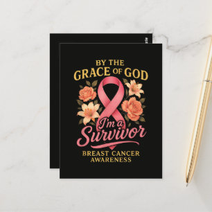 Postal Superviviente de cáncer de mama por la gracia de D