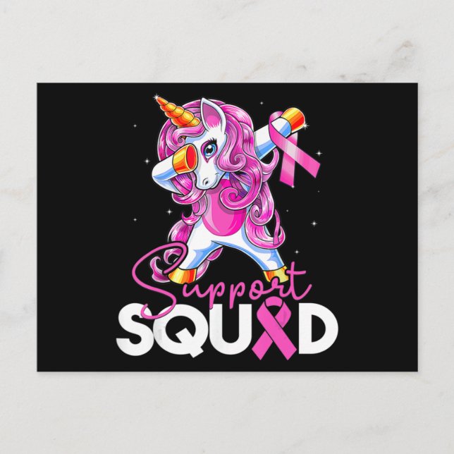 Postal Support Squad Breast Cancer Awareness Pink Unicorn (Anverso)