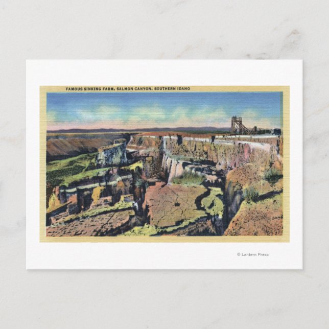 Postal Sur de Idaho - Famosa granja hundiéndose en Salmón (Anverso)