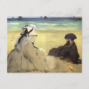 Postal Sur la plage 1873 de Edouard Manet