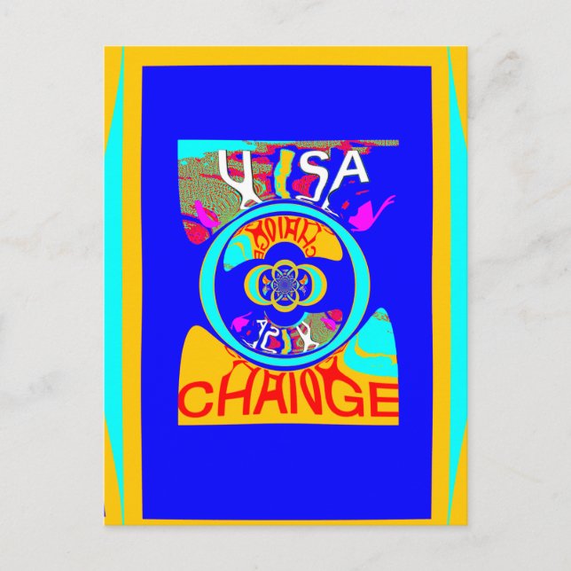 Postal Surco psicodélico: energía abstracta de arte pop (Anverso)