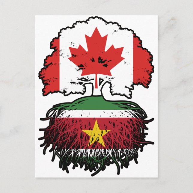 Postal Surcos de árbol canadiense de Surinam (Anverso)