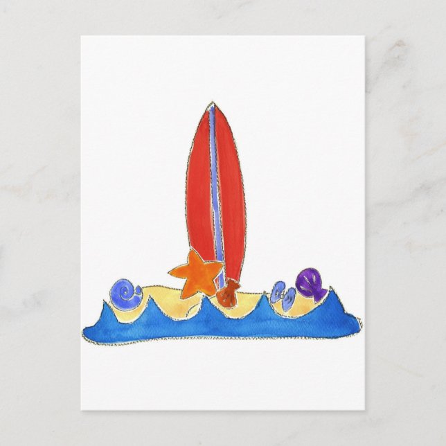 Postal Surf Board Beach (Anverso)