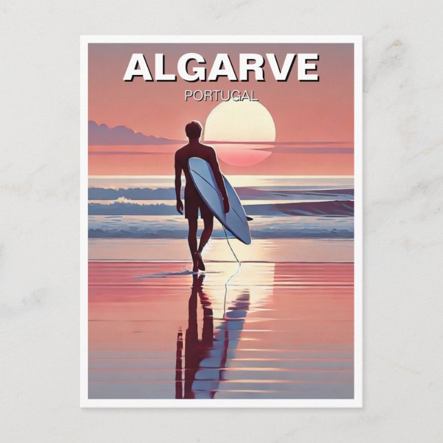Postal Surf en el Algarve Portugal (Anverso)
