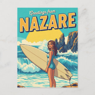 Postal Surf en el Portugal Nazare