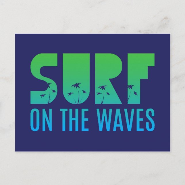 Postal Surf En El Poster De Las Ondas (Anverso)