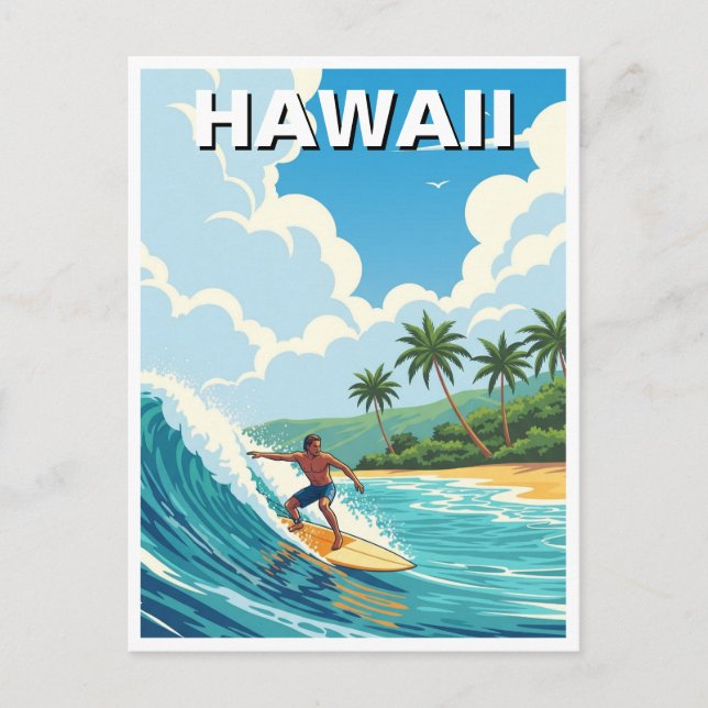 Postal Surf en Hawái (Anverso)