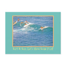 ¡SURF Y SOL DIVERTIMOS UN POCO! / SURFERS Postcard