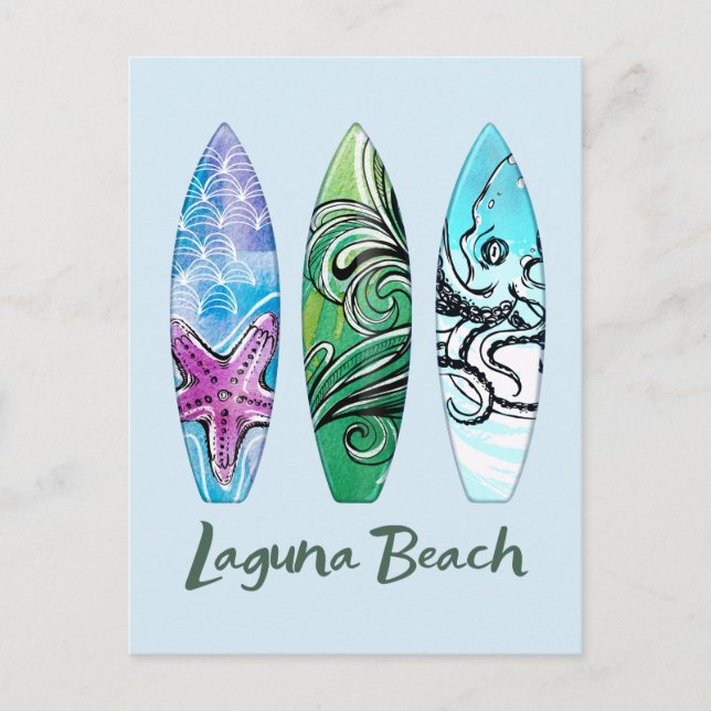 Postal Surfboards Laguna Beach California (Anverso)