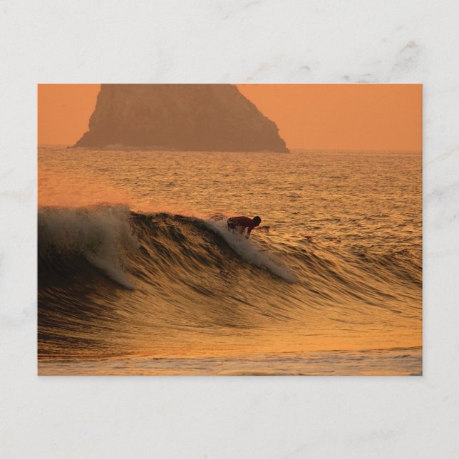 Postal Surfer at sunset in Mexico (Anverso)