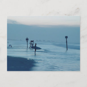 Postal Surfer Dusk Ponce Inlet FL Beach Tide Postcard