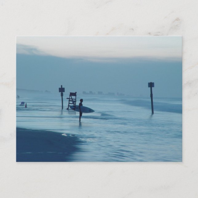 Postal Surfer Dusk Ponce Inlet FL Beach Tide Postcard (Anverso)