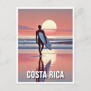 Postal Surfer Sunset Costa Rica
