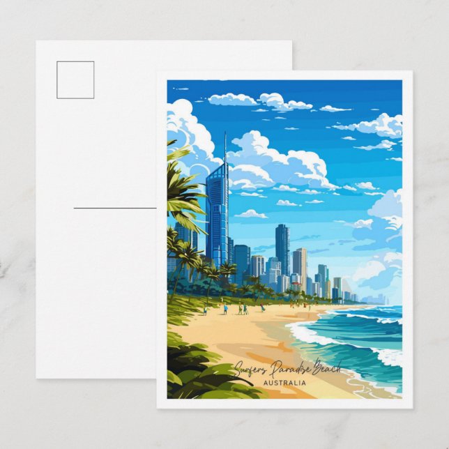 Postal Surfers Paradise Beach Australia Travel (Anverso / Reverso)