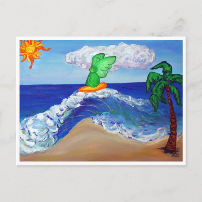 Postal Surfing Angel Raphael Postcard (Anverso)