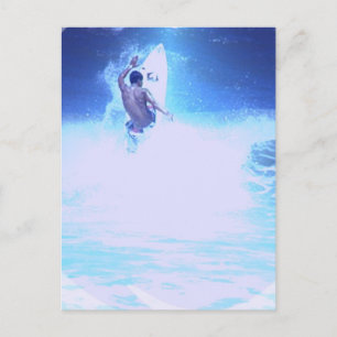 Postal Surfing Big Waves Postcard