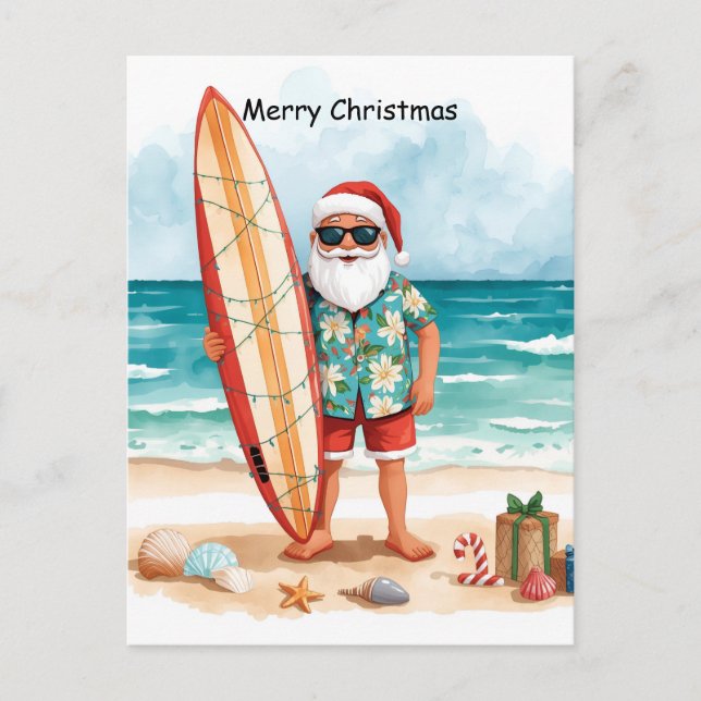 Postal Surfing Christmas in July with SANTA CLAUS   (Anverso)
