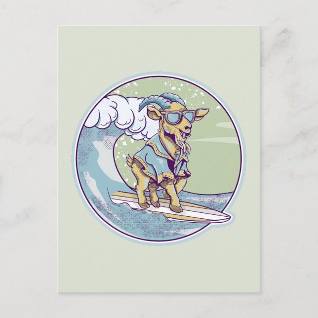 Postal Surfing de cabra (Anverso)